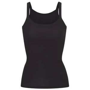 SKIMS logo pointelle strappy tank in Onyx